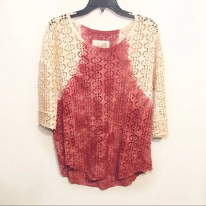 Free People We The Free Oversized Crochet Ombré Top Sz XS